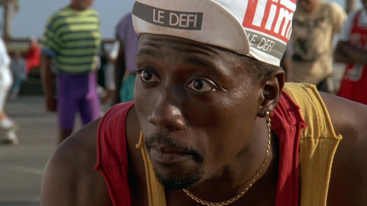 Wesley Snipes two tank tops gold chain cycling hat